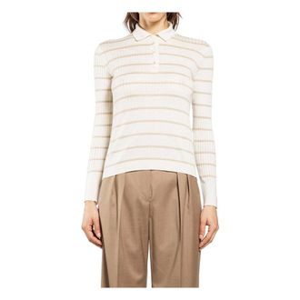 Max Mara Polo Shirts, female, White, Size: L Gitano Polo Sweater