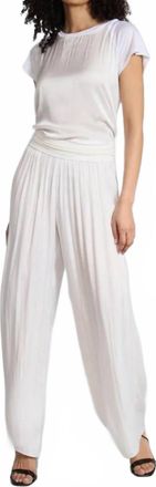 Lola & Sophie Womens Vintage Satin Yoga Pant In White