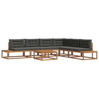 vidaXL Conjunto De Sof&aacute;s De Exterior Natural Y Antracita Vidaxl