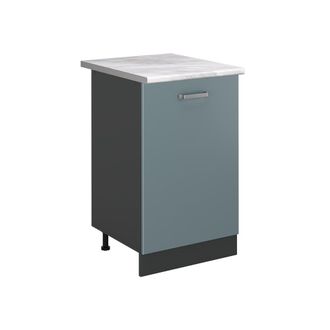 Vicco Mueble Bajo De Cocina R-line, Gris Azulado/antracita, 50 Cm Encimera M&aacute;rmol, Vicco