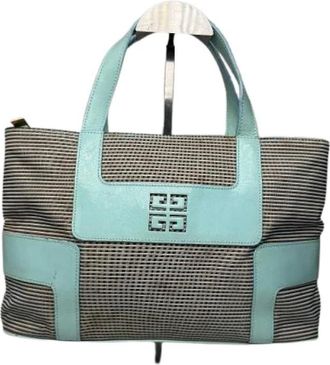 Givenchy Pre-owned Tote Bag - Dames - Vintage Shopper - Blauw - ONE Size - Leer - Vintage