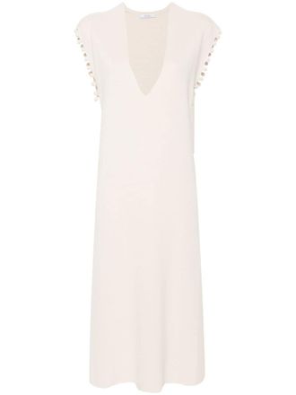 Max Mara Katoenen midi-jurk met gehaakte afwerking - Beige