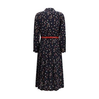 Max Mara Womens Blue Silk Casual Dress