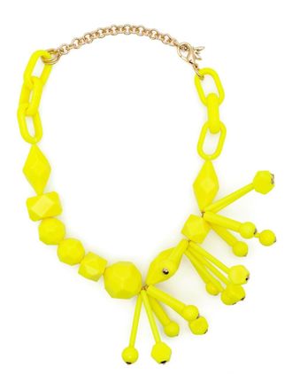 Patrizia Pepe geometric-bead chain necklace - Yellow