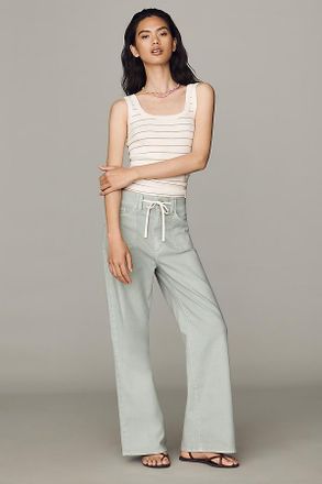 Paige Ari Tie-Waist High-Rise Wide-Leg Jeans