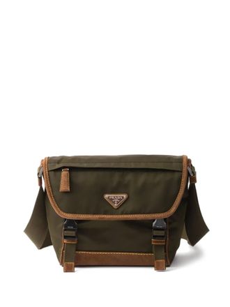 Prada medium triangle-logo shoulder bag - men - Recycled Nylon/Recycled Polyamide - OS - Green
