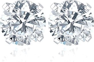 Pompeii3 Certified 1.47Ct Round Diamond Studs in 14k Gold Lab Grown