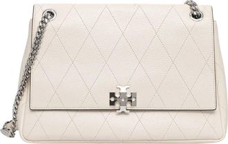 Tory Burch Charlie Schoudertas - Dames - Schoudertassen - Beige - ONE Size - Leer - Tassen