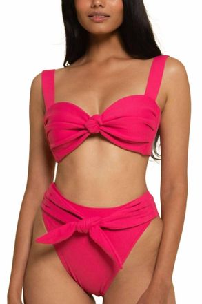 Montce Swim Paula Tie-Up Bikini Bottom In Raspberry