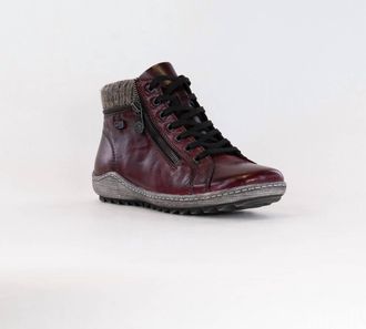 Remonte Womens R1473 Lace Up Bootie In Wine