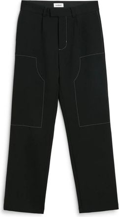 Soulland Emery broek - Dames - Straight fit broeken - Zwart - Xl/2Xl - Wol - Broeken
