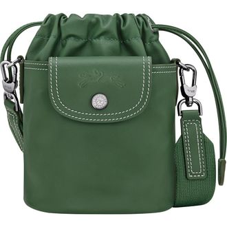 Longchamp Extra Small Le Pliage Xtra Leather Bucket Bag in British Green at Nordstrom
