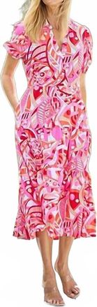 Jude Connally Portia Dress In Peony Party