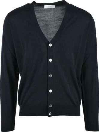 FILIPPO DE LAURENTIIS Cardigan con bottoni - Heren - Vesten - Zwart - XL - Wol - Truien & Vesten