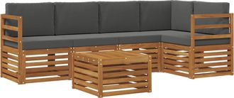 vidaXL Conjunto De Sof&aacute;s De Exterior 6 Uds. Natural Y Antracita Vidaxl