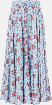 Dolce & Gabbana Floral silk-blend midi skirt