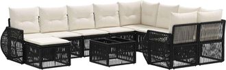 vidaXL Conjunto De Sof&aacute;s De Jard&iacute;n 11 Uds. Negro Rat&aacute;n Sint&eacute;tico Vidaxl
