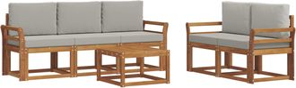 vidaXL Conjunto De Sof&aacute;s De Exterior 6 Uds. Gris Natural Y Claro Vidaxl