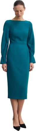 The Fold Aubrey Sculpt Crepe Dress in Blue at Nordstrom, Size 10