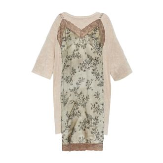 R13 Abito con Motivo Floreale - - Dresses - Donna - Beige - M