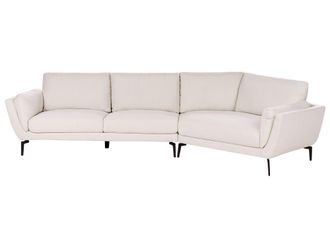 Beliani Sof&aacute; de 3 plazas 3 personas de tejido beige