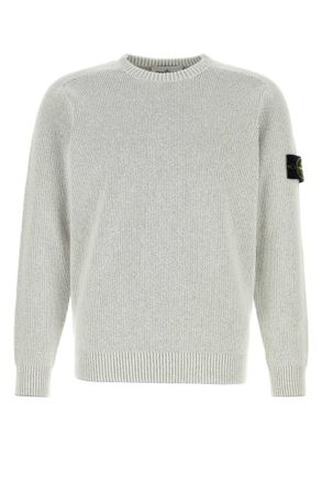 Stone Island Light Grey Logo Sweaters