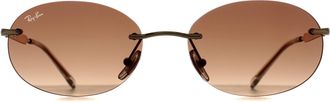 Ray-Ban Oval Womens Arista Gold Brown Gradient RB3767 Metal - One Size