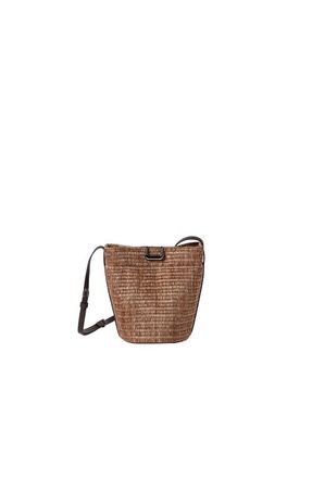 Brunello Cucinelli Raffia sartorial small bucket bag in Light Brown at Nordstrom