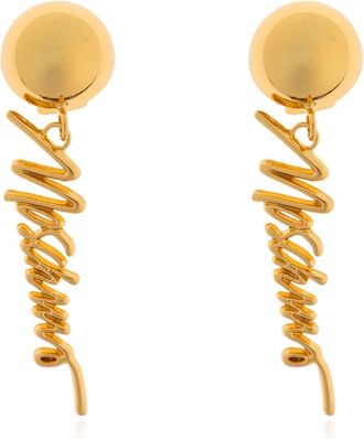 Moschino Metalen Clip-On Oorbellen - Dames - Oorbellen - Geel - ONE Size - Accessoires