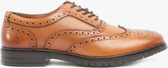 Hush Puppies Mens Hush Puppies SANTIAGO Mens Leather Oxford Brogue Shoes Brown - Size: 12