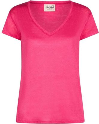 MC2 Saint Barth T-shirts - Heren - T-shirts - Roze - M - Linnen - Tops