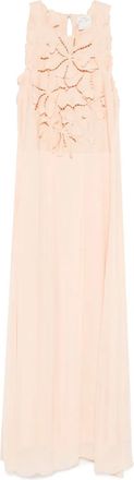 Forte_Forte Abito lungo con applicazioni a fiori - Rosa