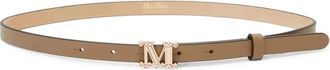 Max Mara Mgraziata 15 Slim Belt - Dames - Riemen - Bruin - XL - Leer - Accessoires