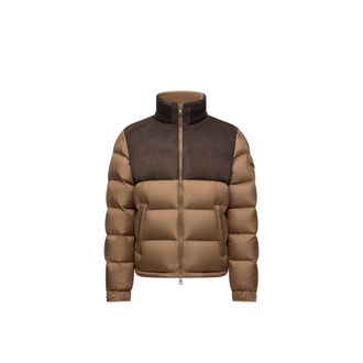 Moncler Cheverny Suede Short Down Jacket Beige Size 2