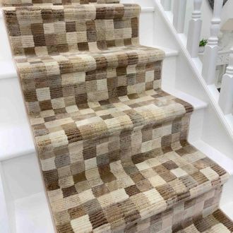 Runrug Stair Runner Carpet - Soft & Comfortable, 0.43 Inch - Eclipse in Beige | Size: 66 cm x 720 cm