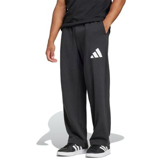 adidas Essentials Wide Leg 3 Bar Logo Pants Asia Sizing Black JF3604