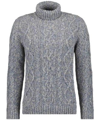 Ragman Rollkragenpullover RAGMAN, Herren, Gr. 58, grau (grau, melange), Strick, 100% Baumwolle, ohne Ausschnitt, Pullover Rollkragenpullover