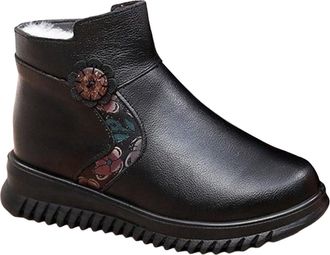 Generic Womens Snow Boot Warm Boots Soft and Comfortable Can Adapt To The Cold and Harsh Environment Ankle Boots for Women Size 8 (Black, 5.5)