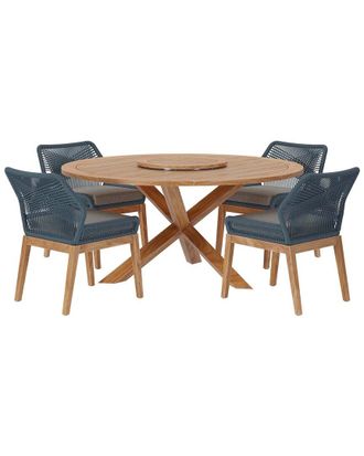 ModWay Wellspring 5Pc Outdoor Patio Teak Wood Dining Set