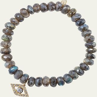 Sydney Evan Mystic Labradorite and Diamond Evil Eye Bracelet