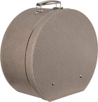 Lierys Hat Box Houndstooth Storage Vintage Accessory Brown