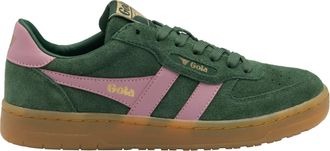 Gola Womens Hawk Suede 86 Sneaker In Evergreen/candy/gum