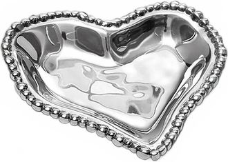 Beatriz Ball Organic Pearl Small Heart Platter In Silver