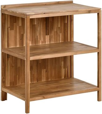 Beliani Isola da cucina per giardino in legno di acacia 50 x 80 x 90 cm Piano in legno massiccio Marrone Venosa