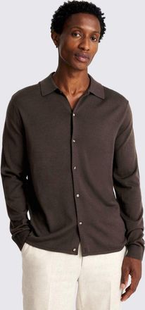 Moss Brown Merino-Blend Shirt