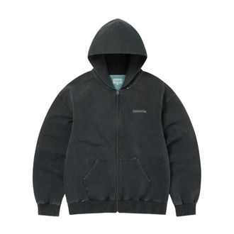 Thisisneverthat Hoodies & sweatvesten, Heren, Zwart, L, Katoen, Damaged Zip Up Hoodie