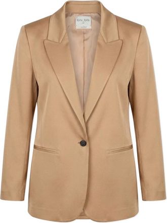Forte_Forte My Jacket - Dames - Blazers - Beige - L - Leer - Jassen
