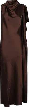 Pinko De Tomaso Asymmetrical Acetate-Blend Midi Dress