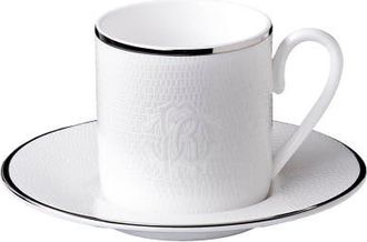 Roberto Cavalli Coffee Cup & Saucer with Luxury Box in Lizard Platin at Nordstrom