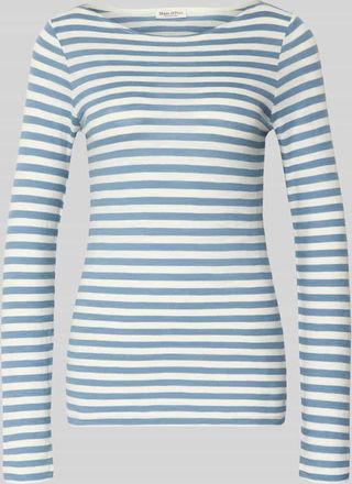 Marc O'Polo Regular Fit Langarmshirt aus reiner Baumwolle in Blau, Gr&ouml;&szlig;e XXL